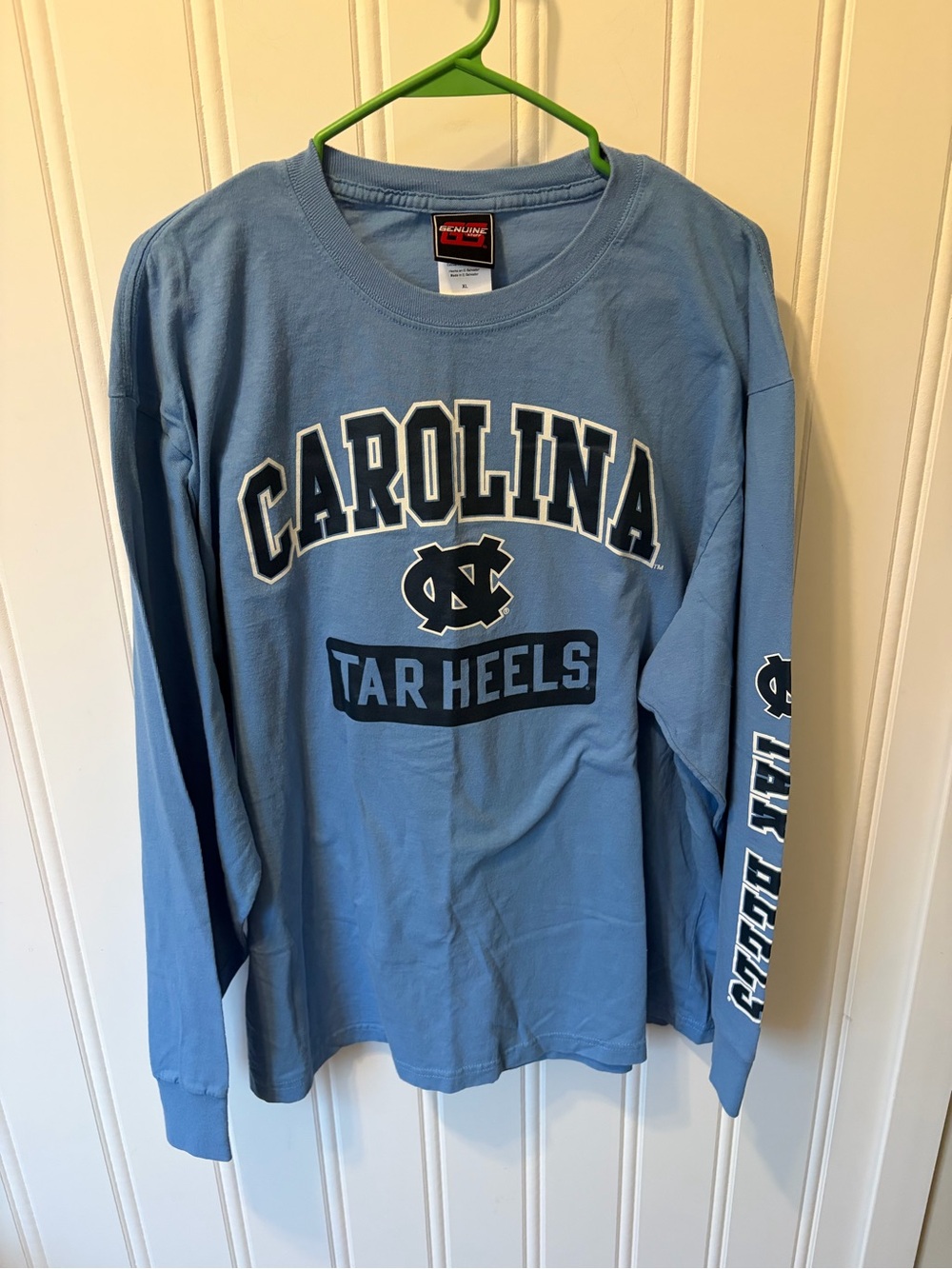 Vintage UNC Tar Heels Long Sleeve Shirt Mens XL Carolina Blue Genuine Stuff